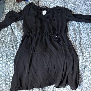 White House Black Market Black Long Sleeve Dress